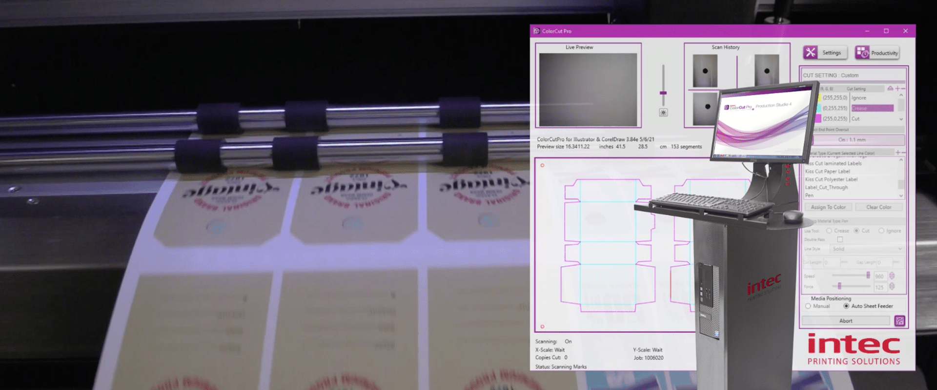 2023 A4 A3 Size Sticker Automatic Sheet Fed Label Cutting Machine Digital  camera (CCD）