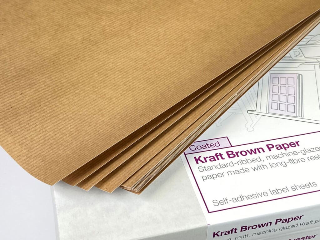 Kraft brown paper - self-adhesive label media SRA3 sheets