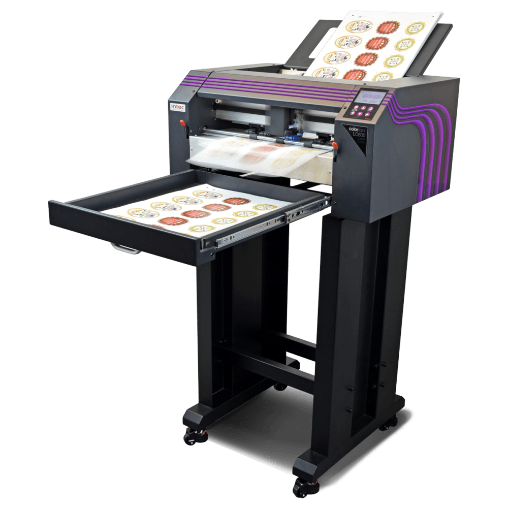LC600 Auto sheet cutter Kiss-cut any shape label, ultra-fast! Fully automated sheet label production. QR code Job workflow