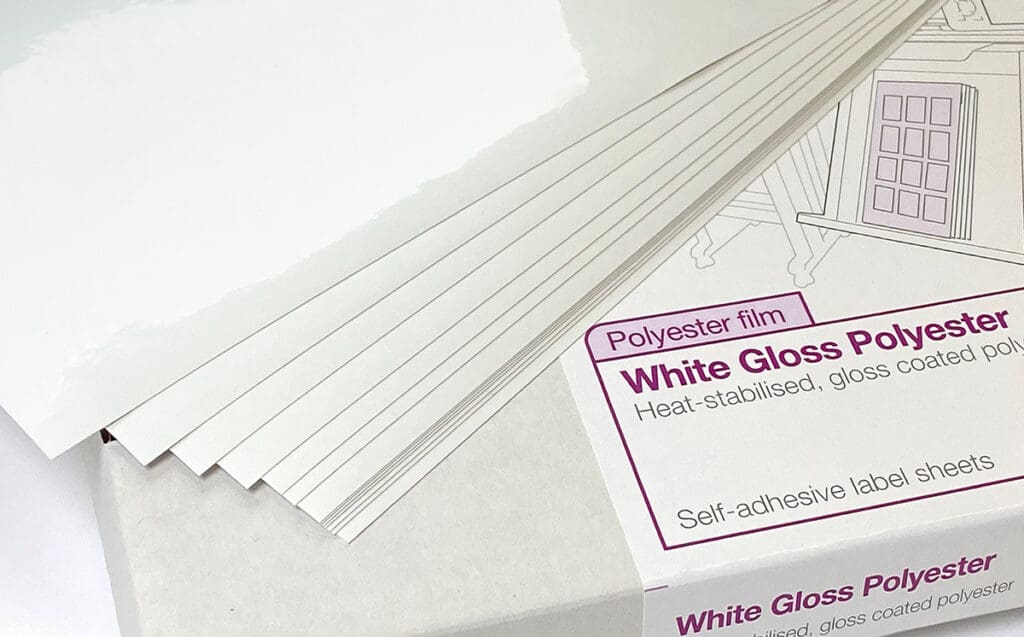 ColorCut White Gloss Polyester Sheet Label Media - Intec Digital labels sheet media